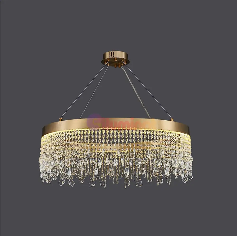 Lustra Led 56W Gold Luxury Cristal 1 Segment Chandeliers Crystal