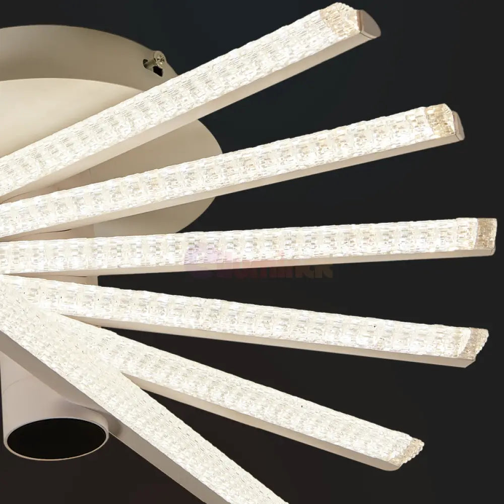 Lustra LED 6 LINES Design Rotund Alba Echivalent 600W Telecomanda ALBA / 65CM / MINIMALIST DESIGN Lighting Fixtures