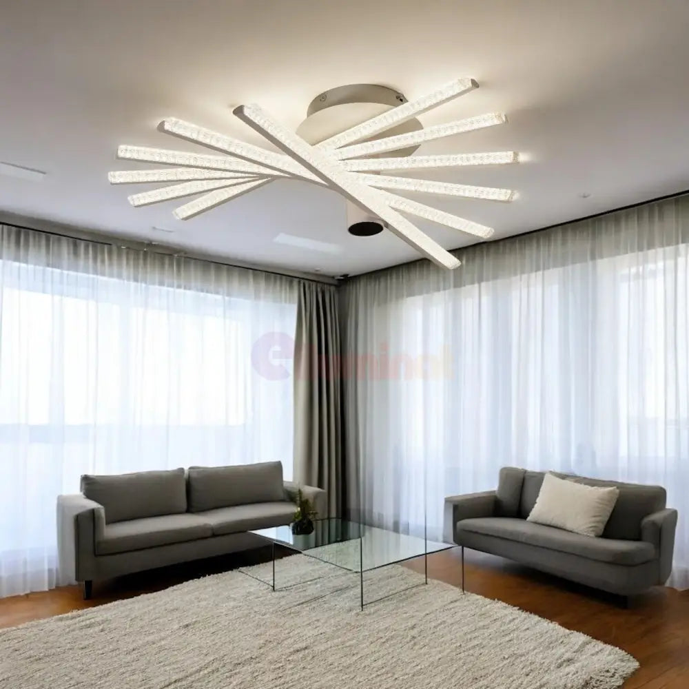 Lustra LED 6 LINES Design Rotund Alba Echivalent 600W Telecomanda ALBA / 65CM / MINIMALIST DESIGN Lighting Fixtures