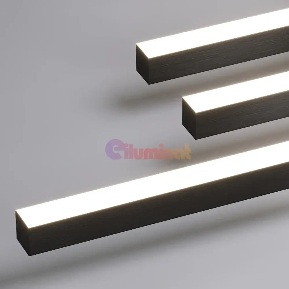 Lustra Led 6 Modern Lines Black Echivalent 600W Telecomanda Lighting Fixtures