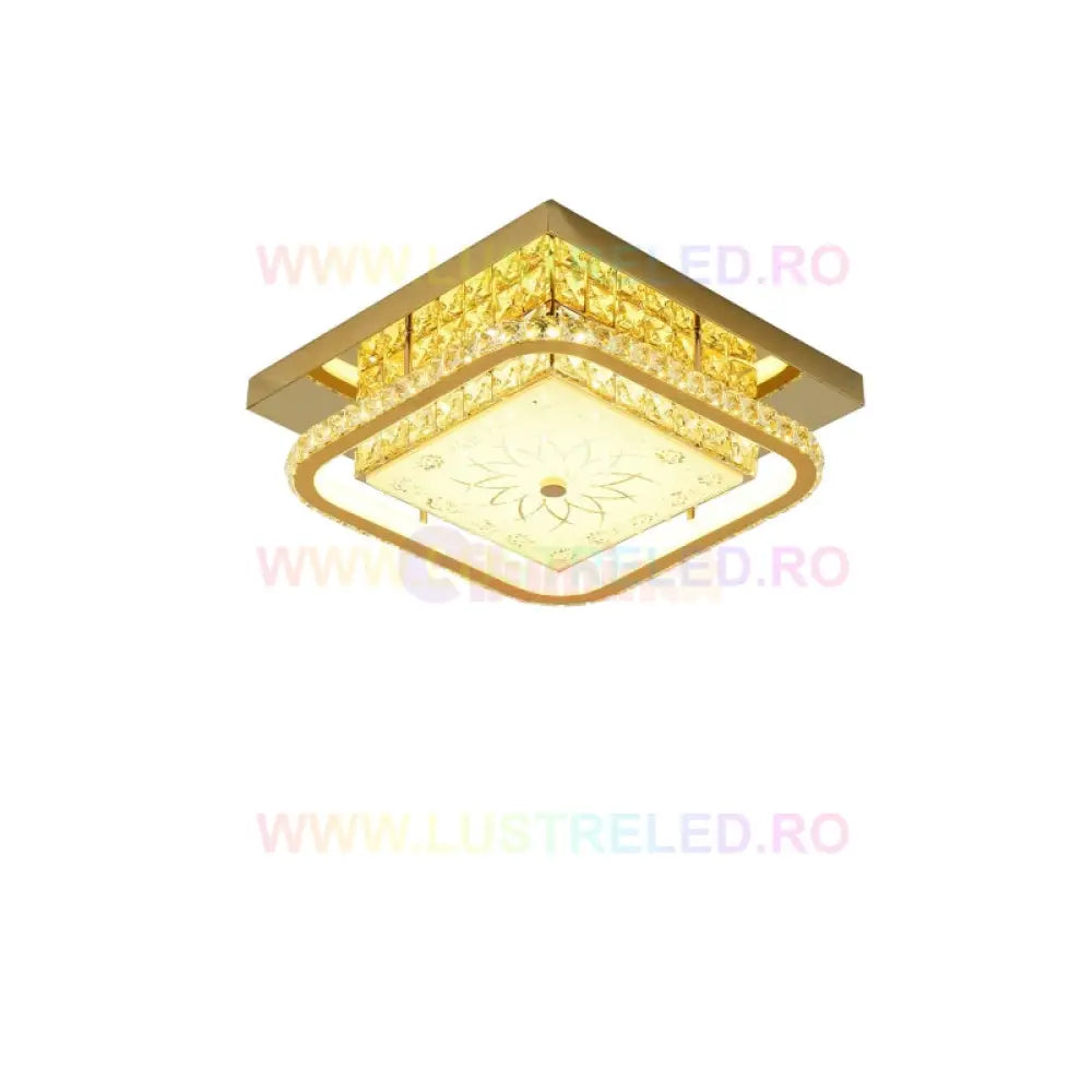 Lustra Led 60W Royal Square Gold Echivalent 300W Lighting Fixtures