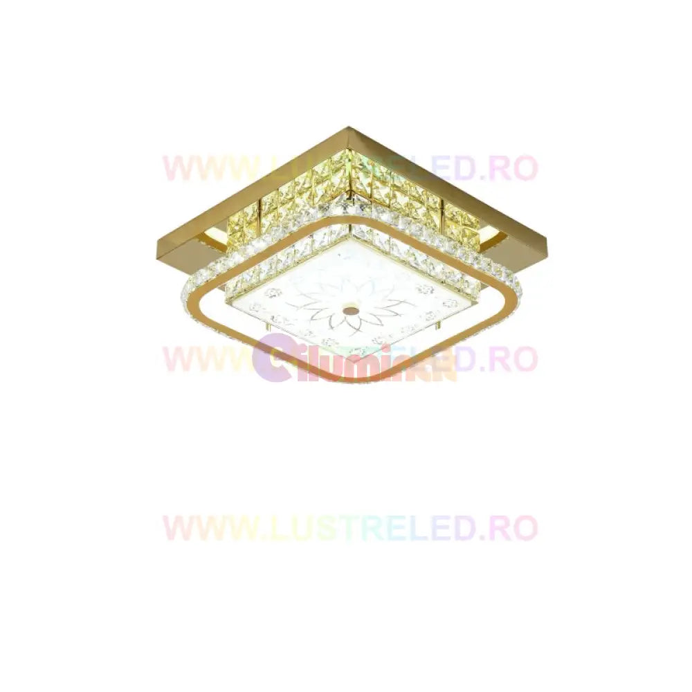 Lustra Led 60W Royal Square Gold Echivalent 300W Lighting Fixtures