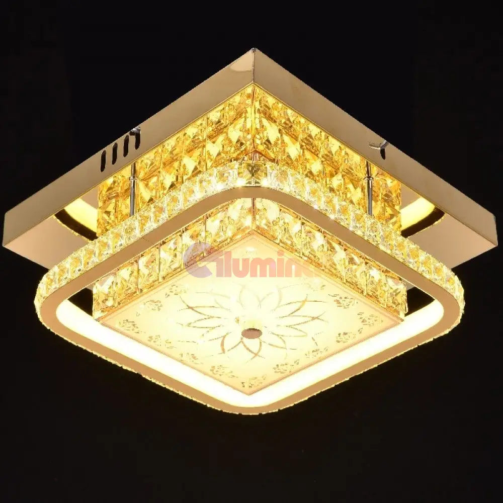 Lustra Led 60W Royal Square Gold Echivalent 300W Lighting Fixtures