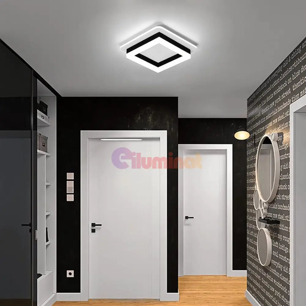 Lustra Led 64W Quadrata Black Echivalent 200W Lighting Fixtures