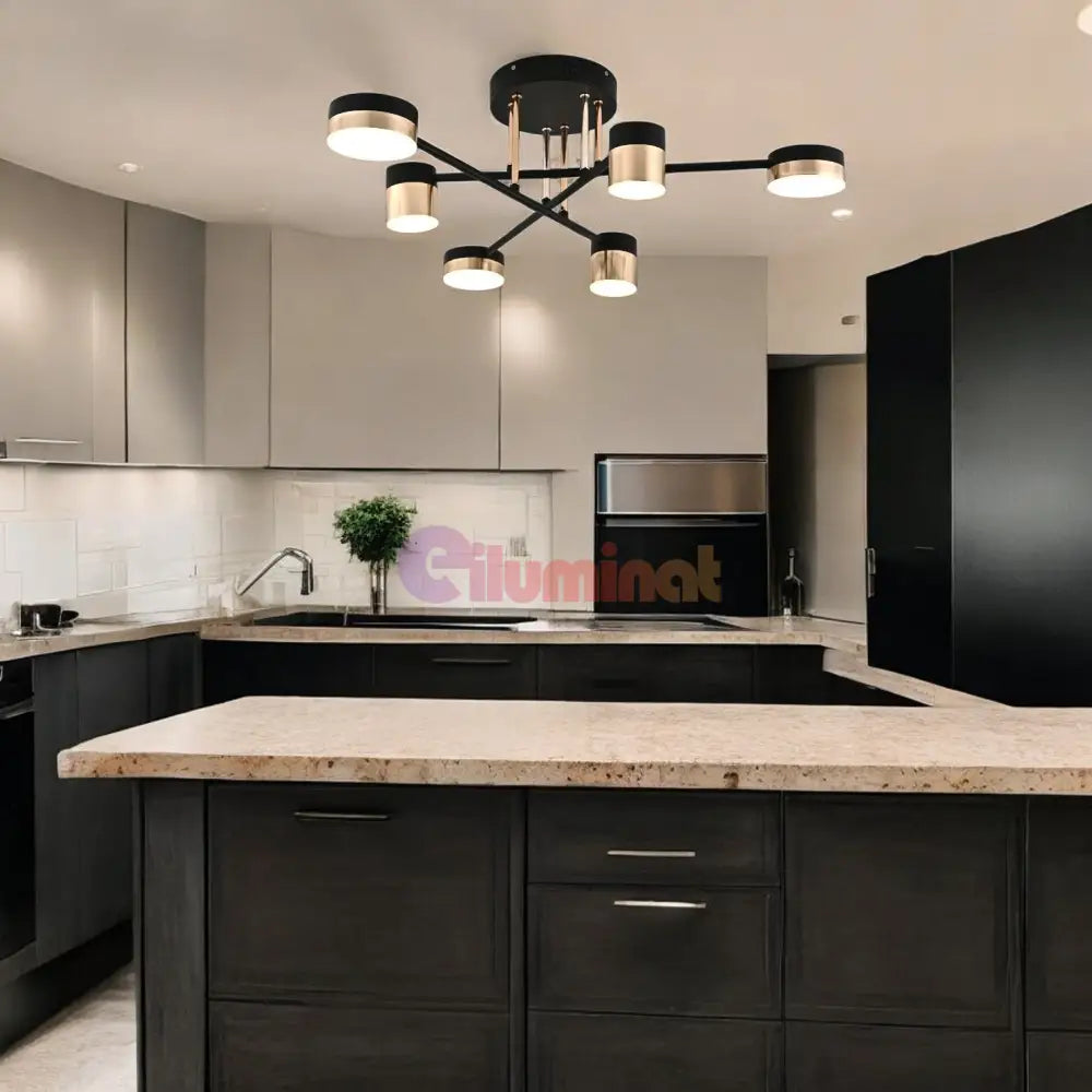 Lustra Led 72W Nordic Style Darko Echivalent 500W Telecomanda Led Ceiling Light
