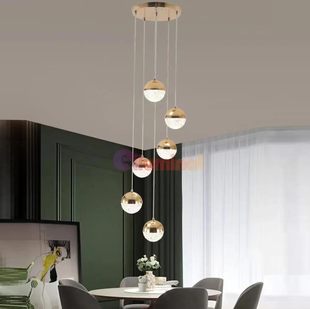 Lustra Led 74W Grapes Gold Telecomanda Echivalent 450W Lighting Fixtures