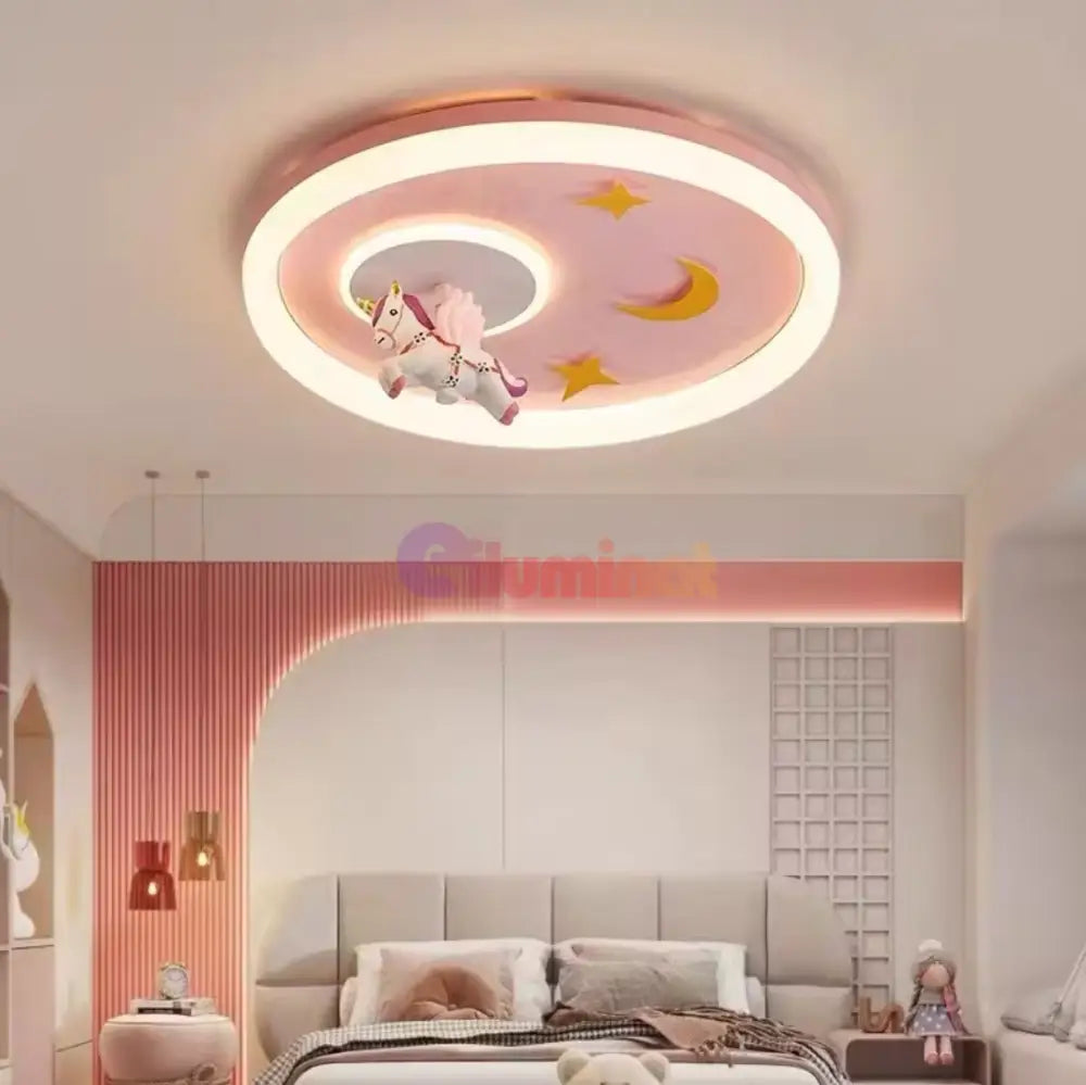 Lustra Led 76W Pink Pony Echivalent 400W Telecomanda Lighting Fixtures