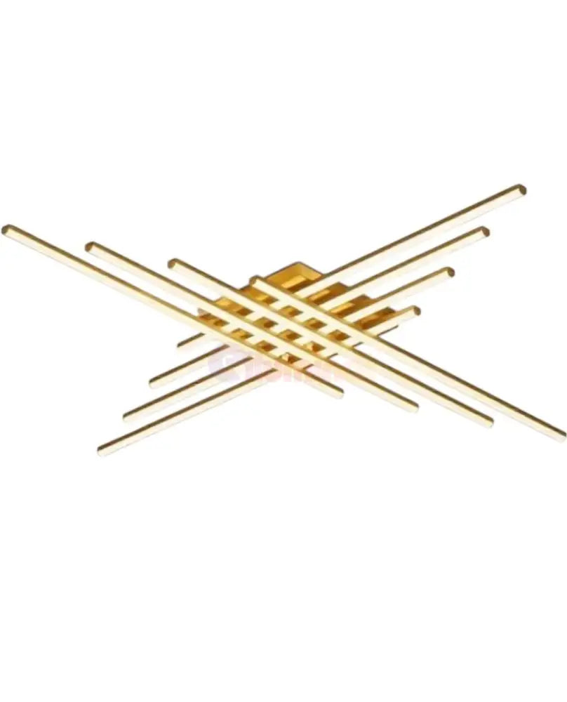 Lustra LED 8 Modern LINES Gold Echivalent 1000W Telecomanda AURIE / 120CM / MINIMALIST DESIGN Lighting Fixtures