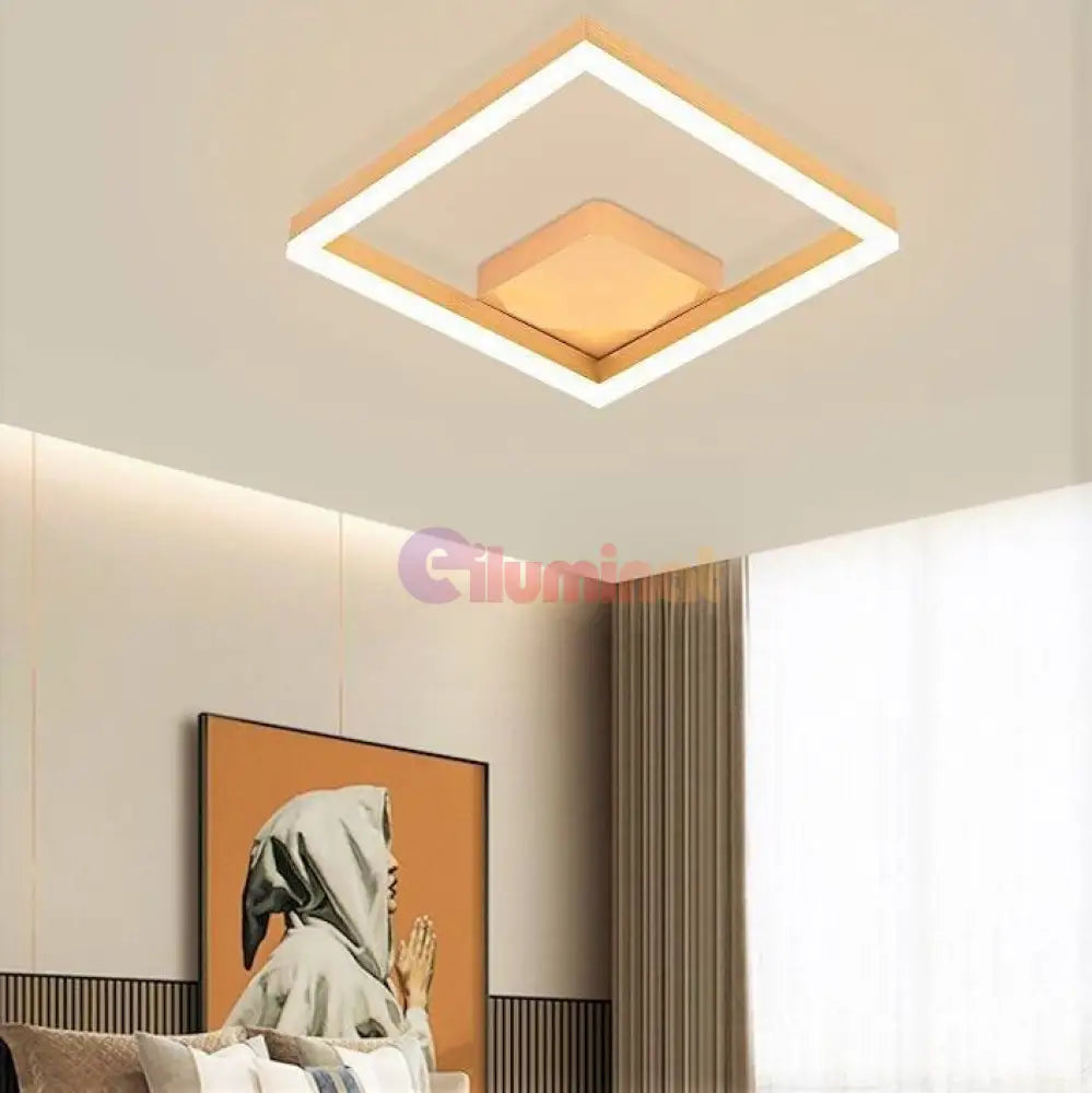 Lustra Led 80W One Square Design Gold Telecomanda Ceiling Light
