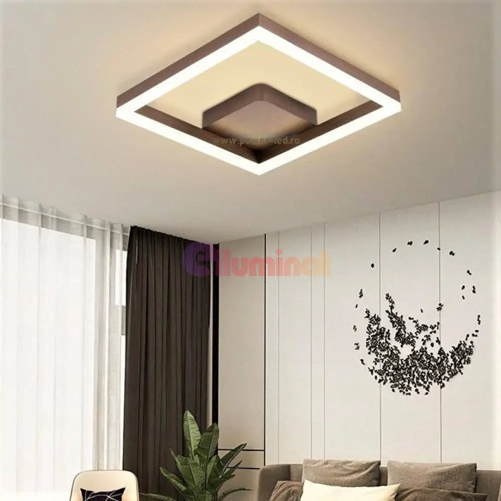 Lustra Led 80W One Square Design Maro Telecomanda Ceiling Light Fixtures