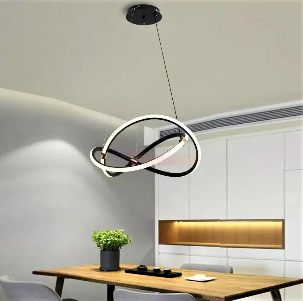 Lustra Led 82W Tetis Black 3 Functii Lighting Fixtures