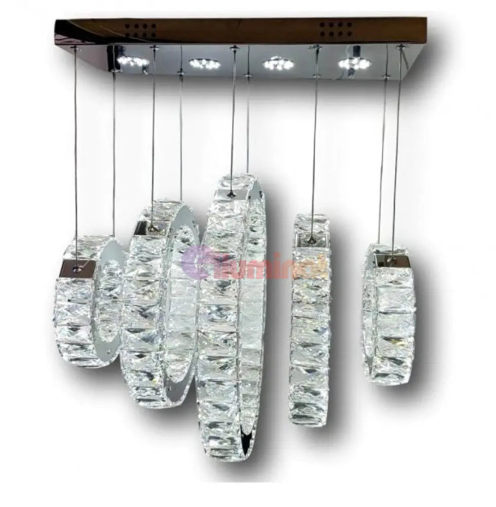 Lustra Led 87W Cristal 5 Segmente Chandeliers