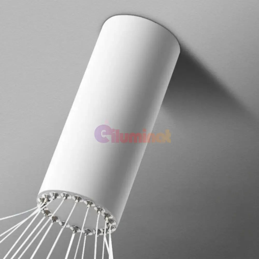 Lustra LED 9 Geometric WHITE Lines Suspendata Echivalent 1200W 300CM ALBA / 300CM / SUSPENDATE Lighting Fixtures
