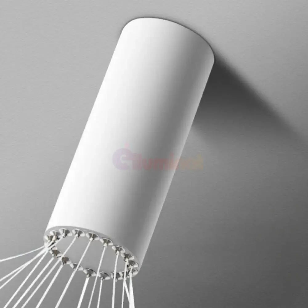 Lustra LED 9 Geometric WHITE Lines Suspendata Echivalent 1200W 300CM ALBA / 300CM / SUSPENDATE Lighting Fixtures