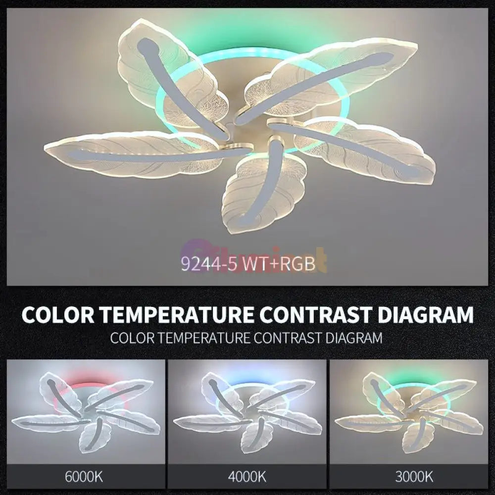 Lustra Led 94W Pyu Feather Rgb Telecomanda Lighting Fixtures