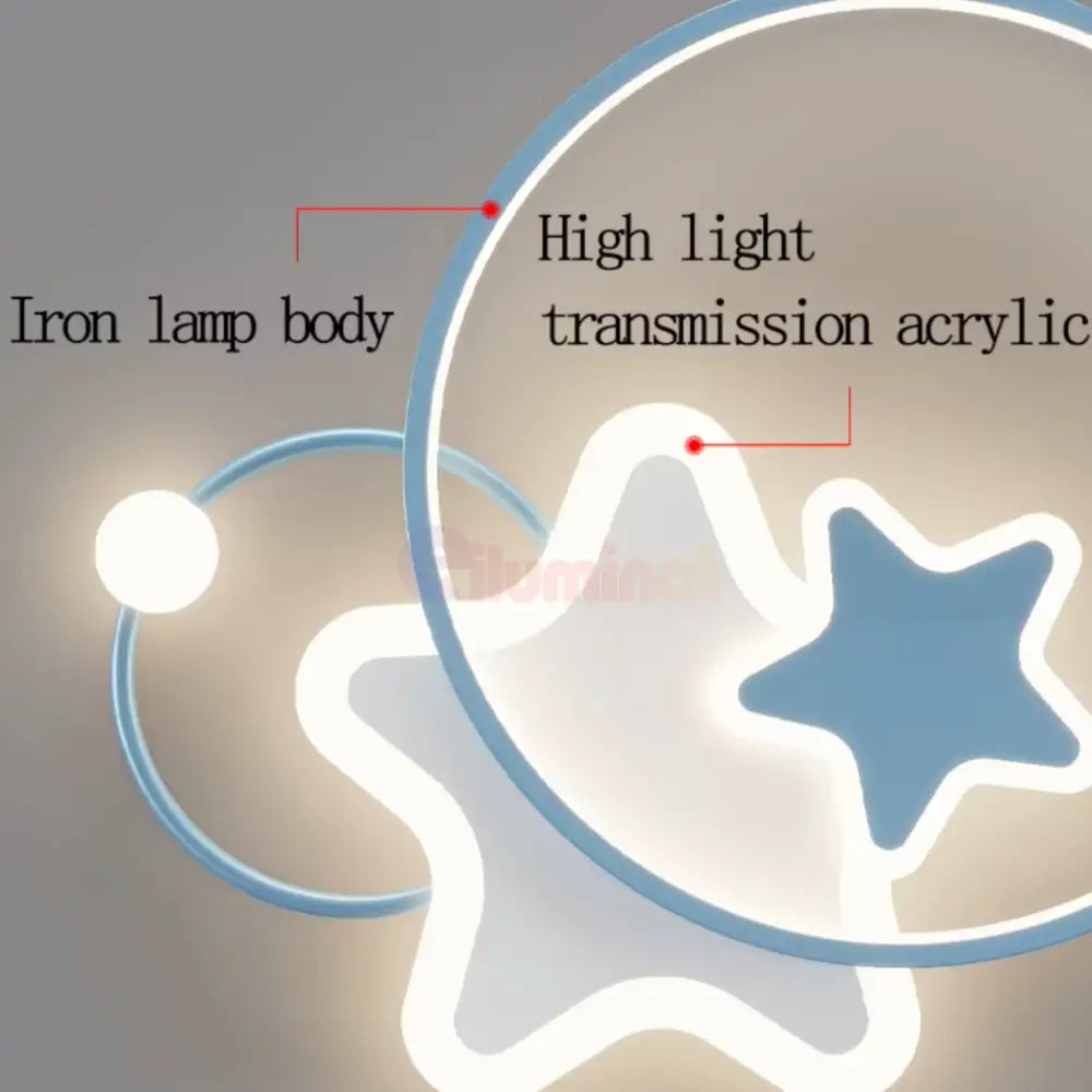 Lustra LED 96W Blue Majesty Telecomanda Echivalent 300W ALBASTRA / 50CM / KIDS Lighting Fixtures