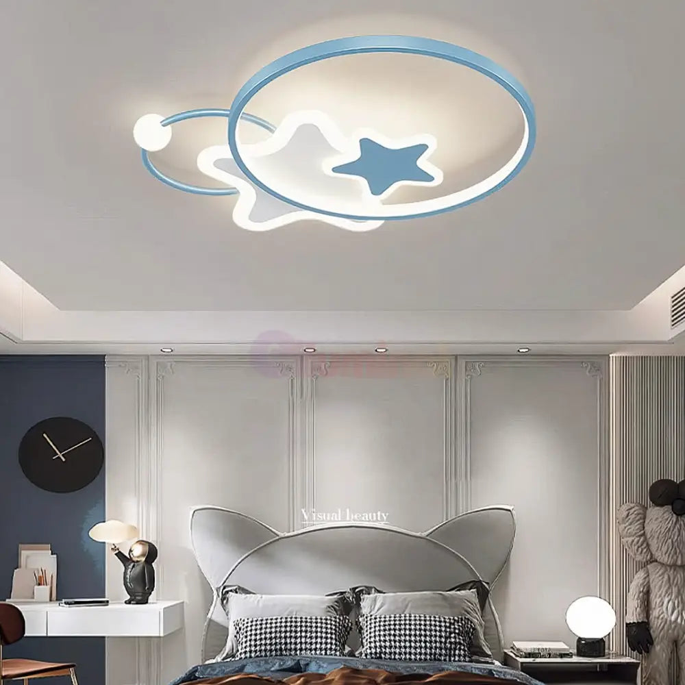 Lustra LED 96W Blue Majesty Telecomanda Echivalent 300W ALBASTRA / 50CM / KIDS Lighting Fixtures