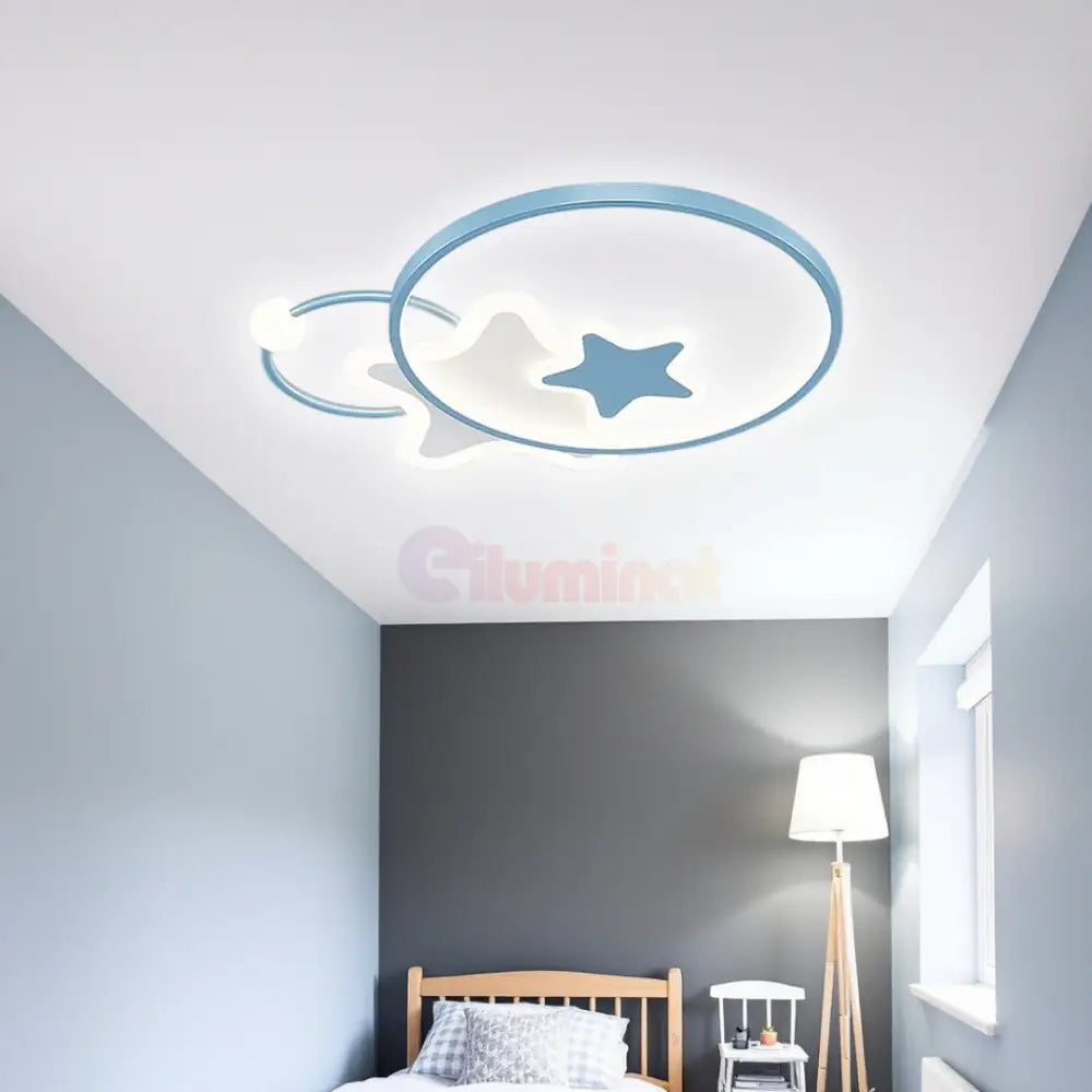 Lustra LED 96W Blue Majesty Telecomanda Echivalent 300W ALBASTRA / 50CM / KIDS Lighting Fixtures