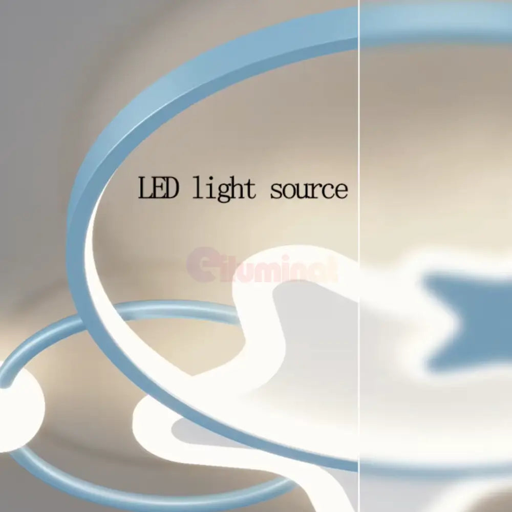 Lustra LED 96W Blue Majesty Telecomanda Echivalent 300W ALBASTRA / 50CM / KIDS Lighting Fixtures