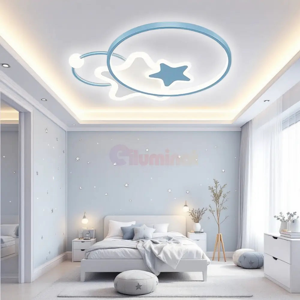 Lustra LED 96W Blue Majesty Telecomanda Echivalent 300W ALBASTRA / 50CM / KIDS Lighting Fixtures