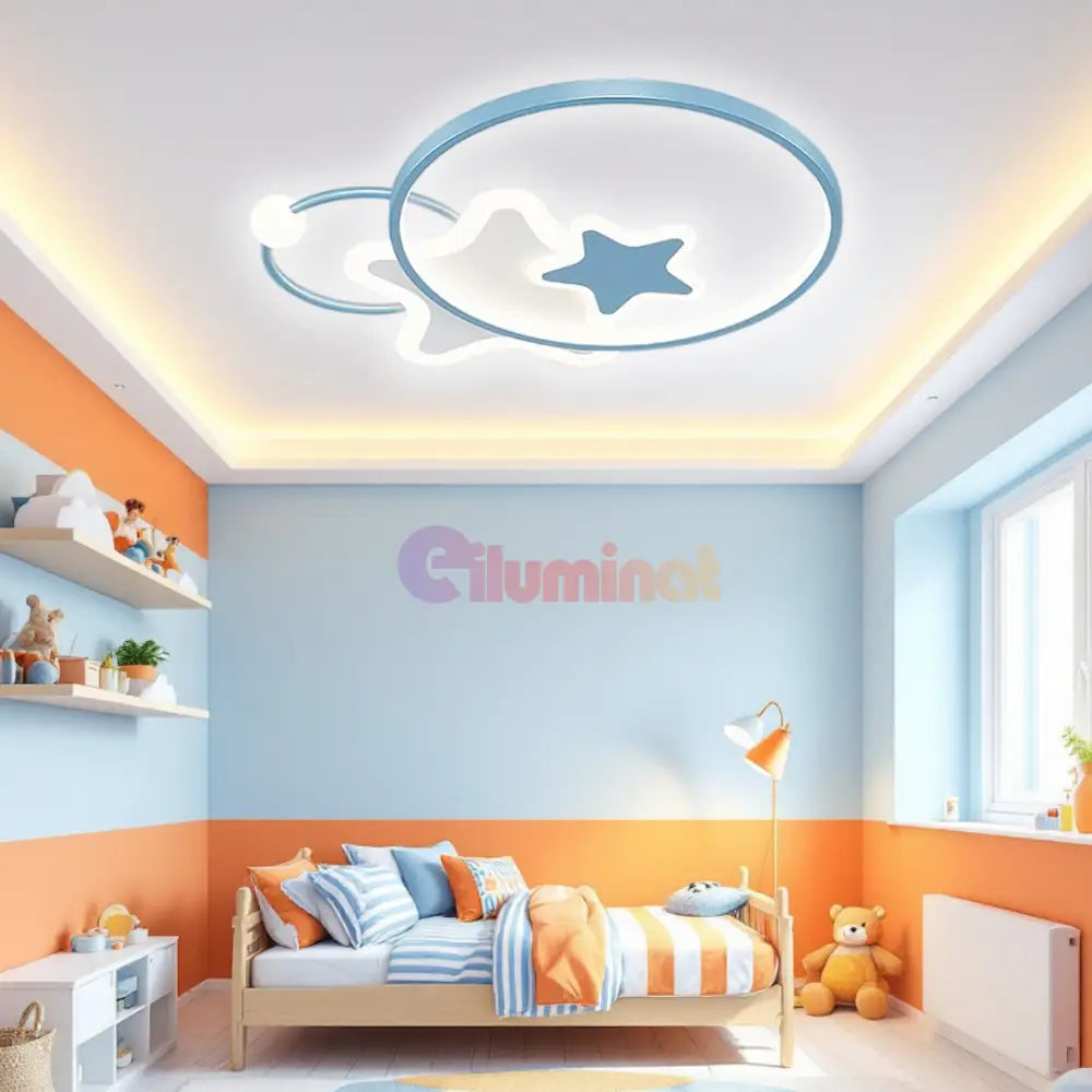 Lustra LED 96W Blue Majesty Telecomanda Echivalent 300W ALBASTRA / 50CM / KIDS Lighting Fixtures