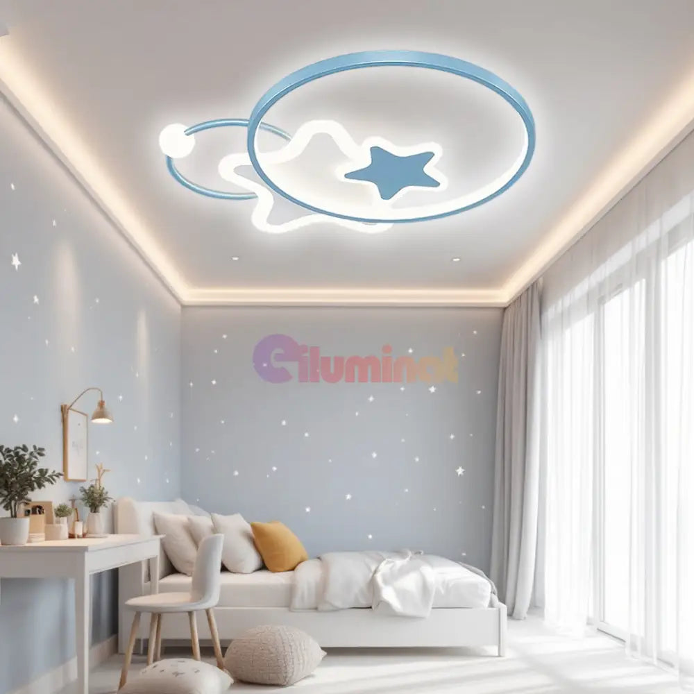 Lustra LED 96W Blue Majesty Telecomanda Echivalent 300W ALBASTRA / 50CM / KIDS Lighting Fixtures