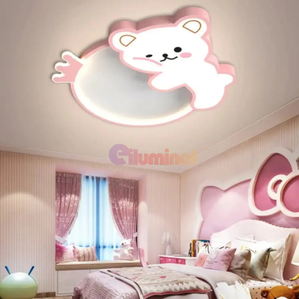Lustra LED 96W Happy Bear cu Telecomanda Echivalent 400W KIDS Lighting Fixtures