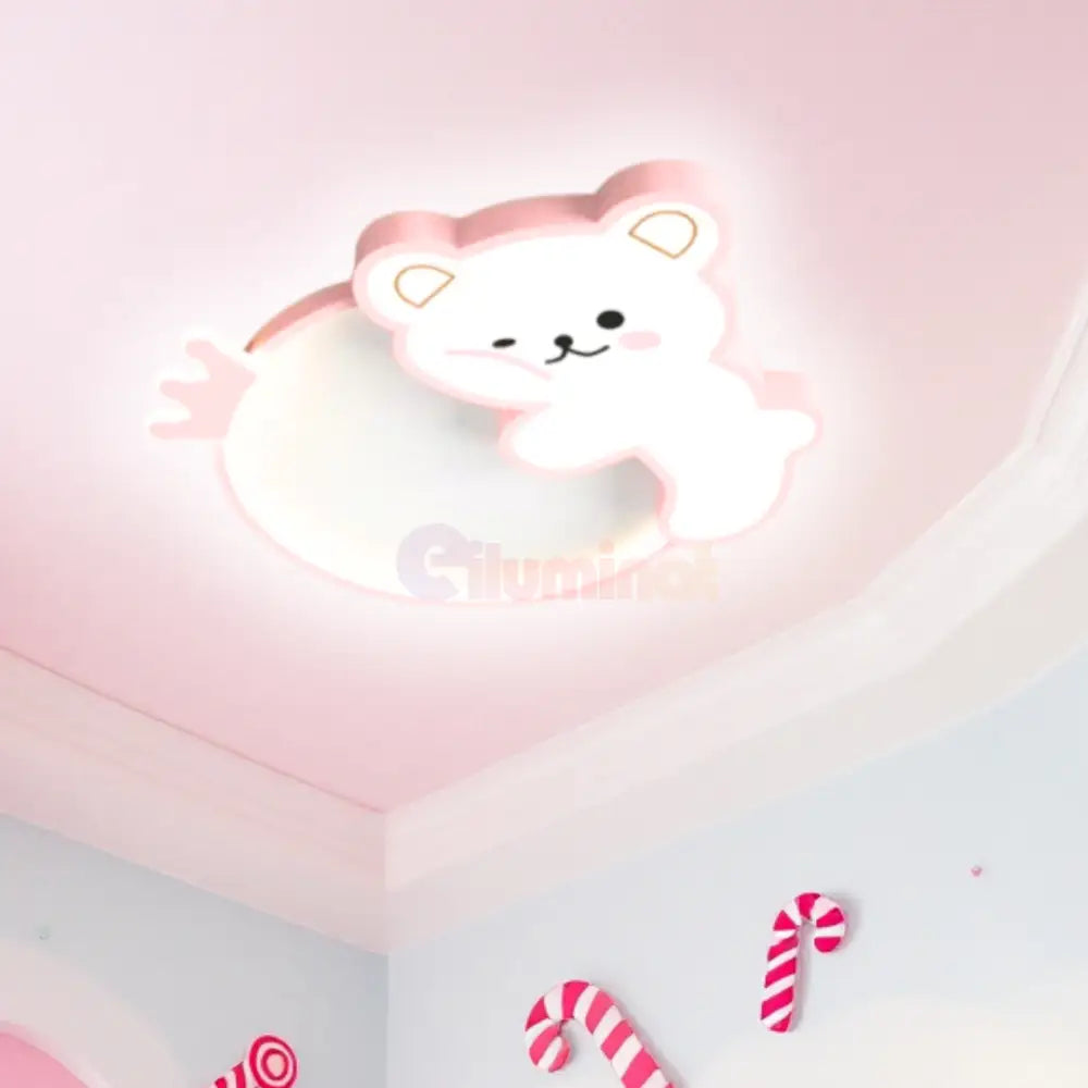 Lustra LED 96W Happy Bear cu Telecomanda Echivalent 400W KIDS Lighting Fixtures