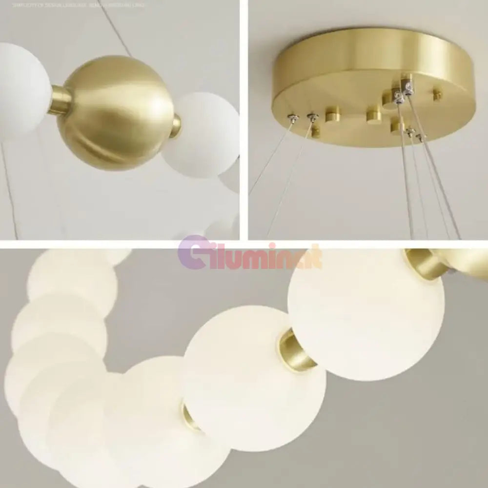 Lustra LED 24×2W MAT GOLD G3974-10 + 1 cu Telecomanda AURIE / ABAJUR Chandeliers