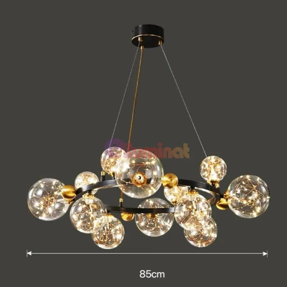 Lustra Led Abajur Black Sparkle Echivalent 300W G4066-12 Chandeliers