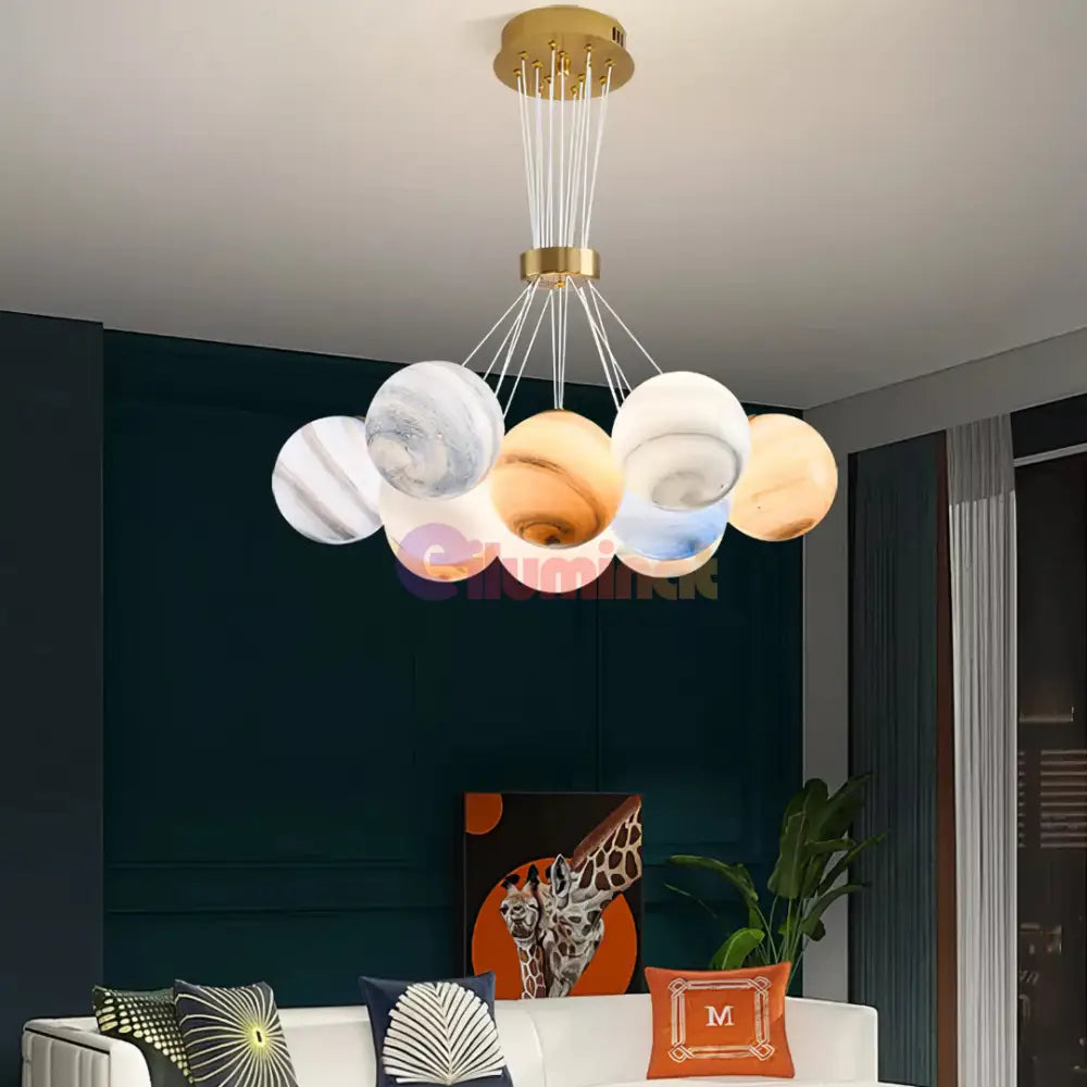 Lustra E27 Abajur Planets Gold Lighting Fixtures