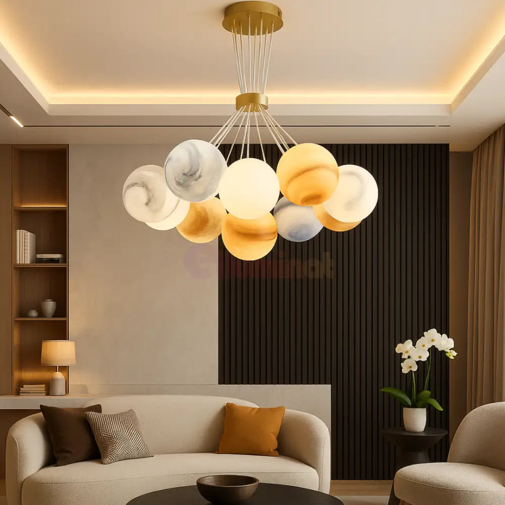 Lustra E27 Abajur Planets Gold Lighting Fixtures