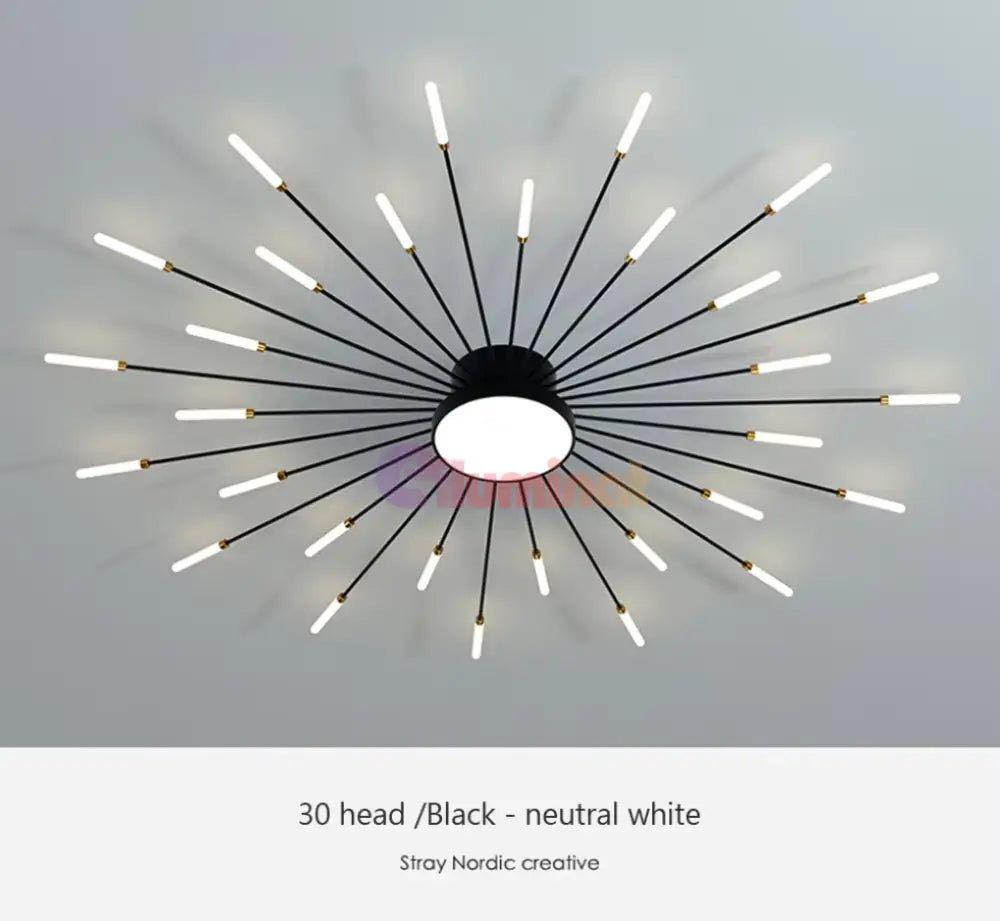 Lustra Led American Black Sun Echivalent 800W Telecomanda Lighting Fixtures