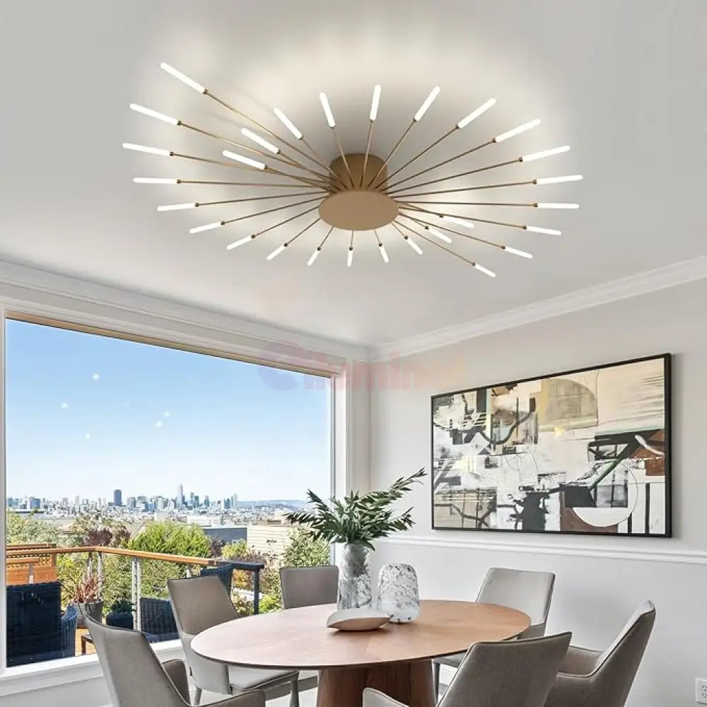 Lustra LED American Dream Gold 112w Echivalent 500W Telecomanda AURIE / 105CM / MINIMALIST DESIGN Chandeliers