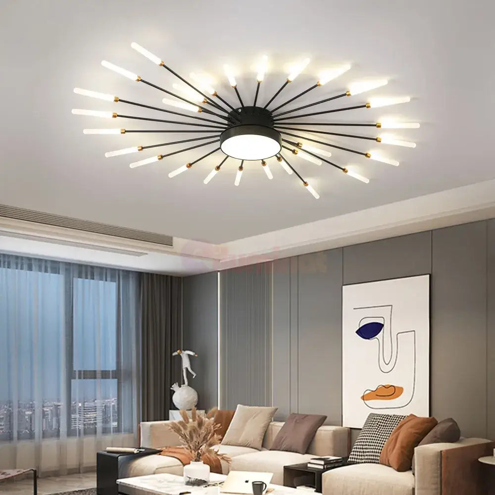 Lustra Led American Splendor Black Echivalent 800W Telecomanda Lighting Fixtures