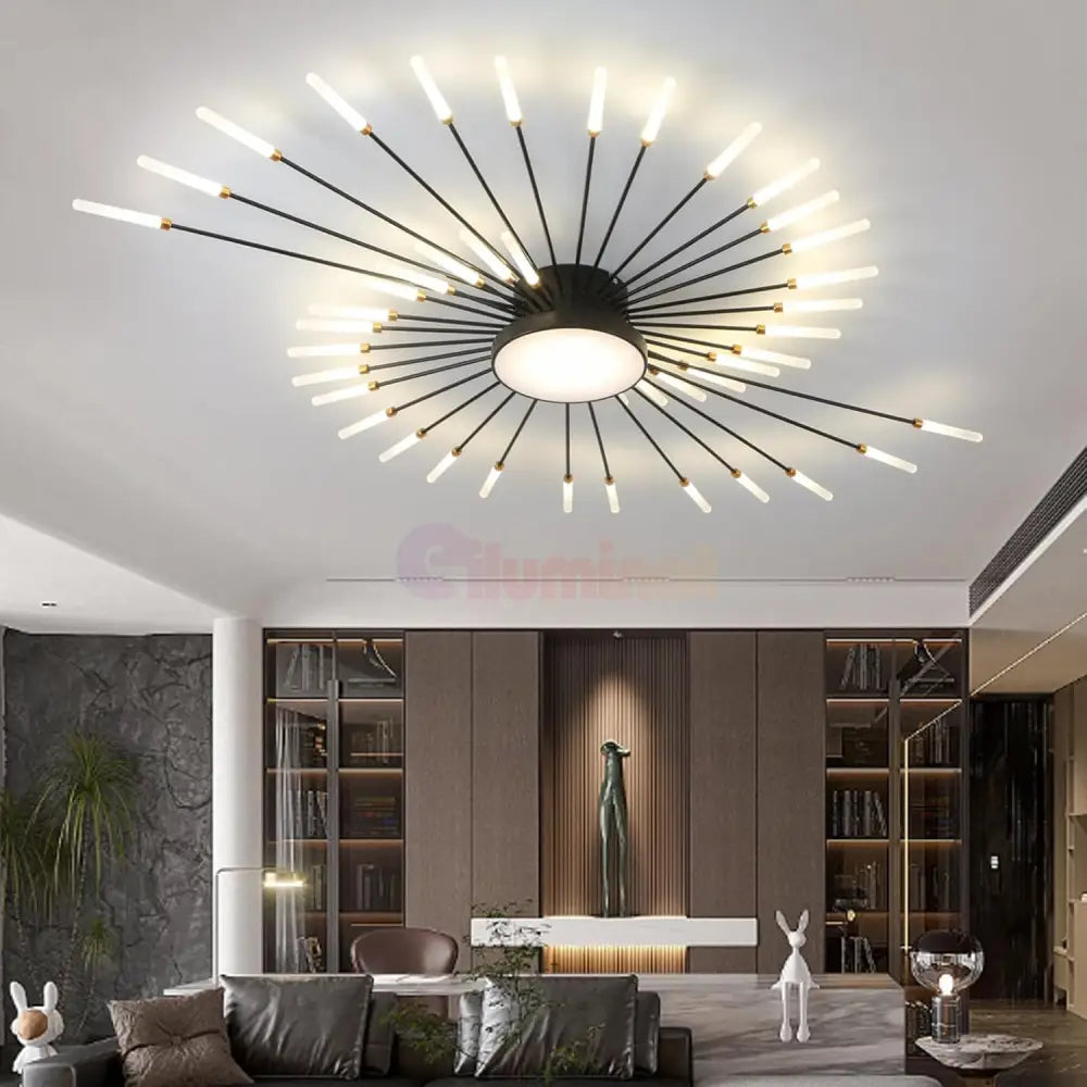 Lustra Led American Splendor Black Echivalent 800W Telecomanda Lighting Fixtures