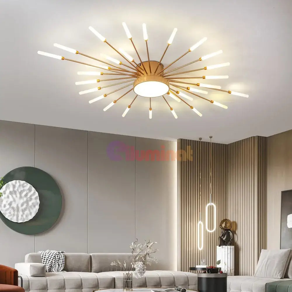 Lustra Led American Splendor Gold Echivalent 800W Telecomanda Lighting Fixtures