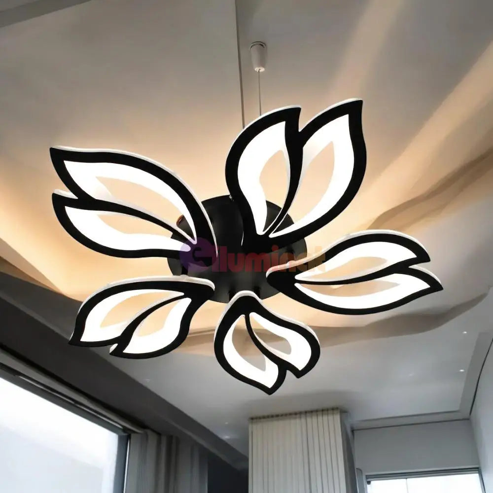 Lustra Led Anemone Black Echivalent 500W Telecomanda Lighting Fixtures