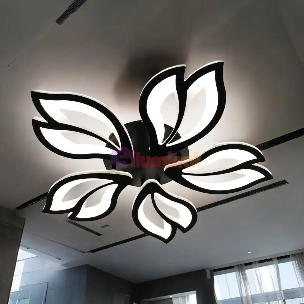 Lustra Led Anemone Black Echivalent 500W Telecomanda Lighting Fixtures