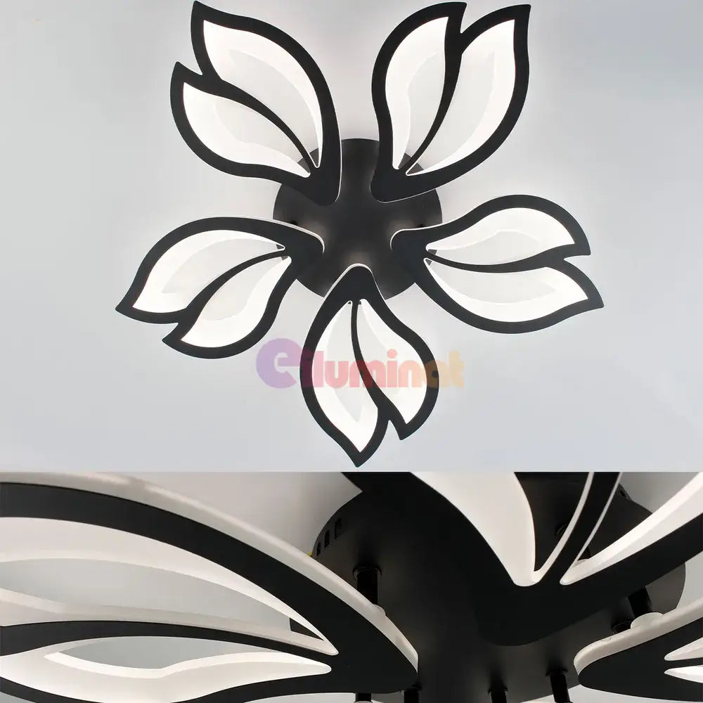 Lustra Led Anemone Black Echivalent 500W Telecomanda Lighting Fixtures