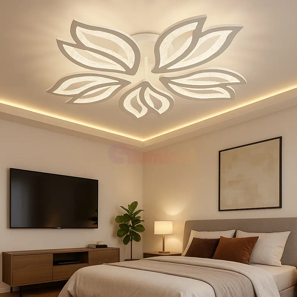 Lustra LED Anemone Bubbles Echivalent 500W Telecomanda ALBA / FLOWER DESIGN / 60CM Lighting Fixtures