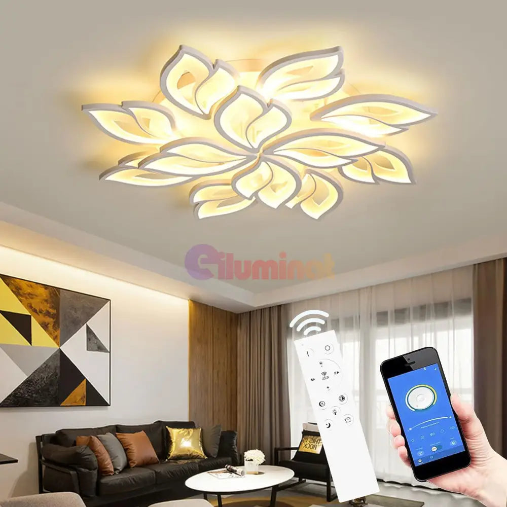 Lustra Led 264W Anemone Grande Echivalent 1000W Telecomanda Chandeliers