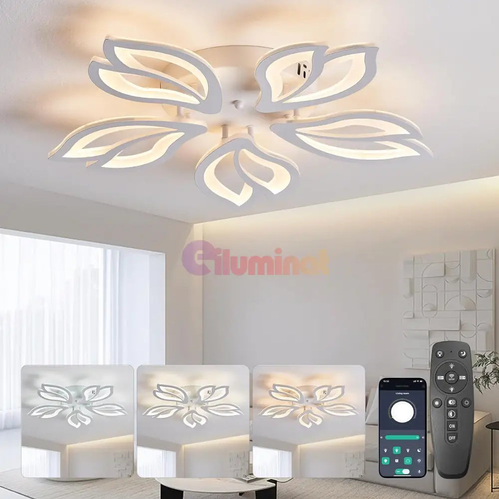 Lustra Led Anemone Smart Echivalent 600W Telecomanda Lighting Fixtures