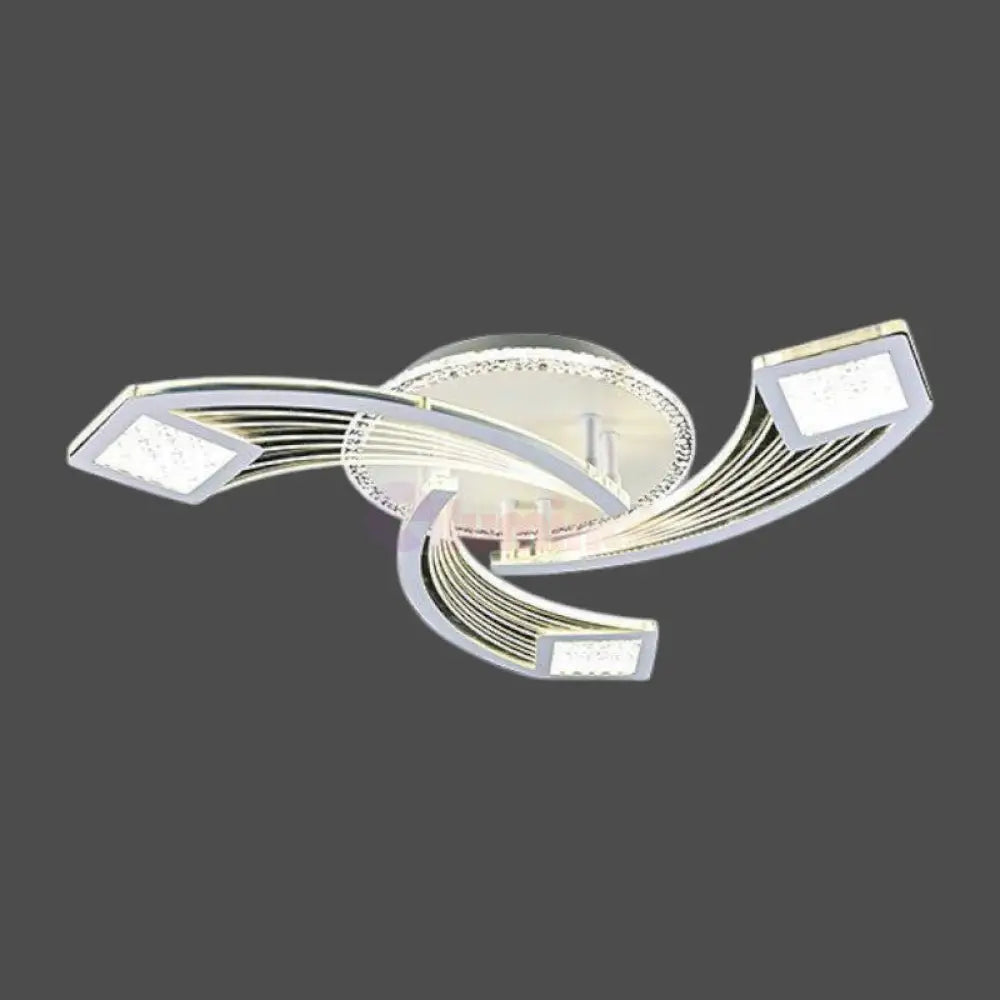 Lustra LED Aplicata AYRA Silver Echivalent 580W Telecomanda Lighting Fixtures