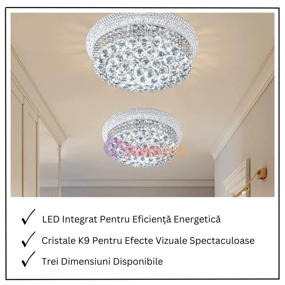 Lustra LED Aplicata Crystal Dome Royale Crom Chandeliers