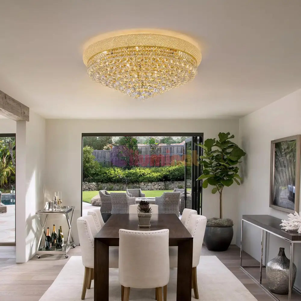 Lustra LED Aplicata Crystal Dome Telecomanda si RGB Chandeliers