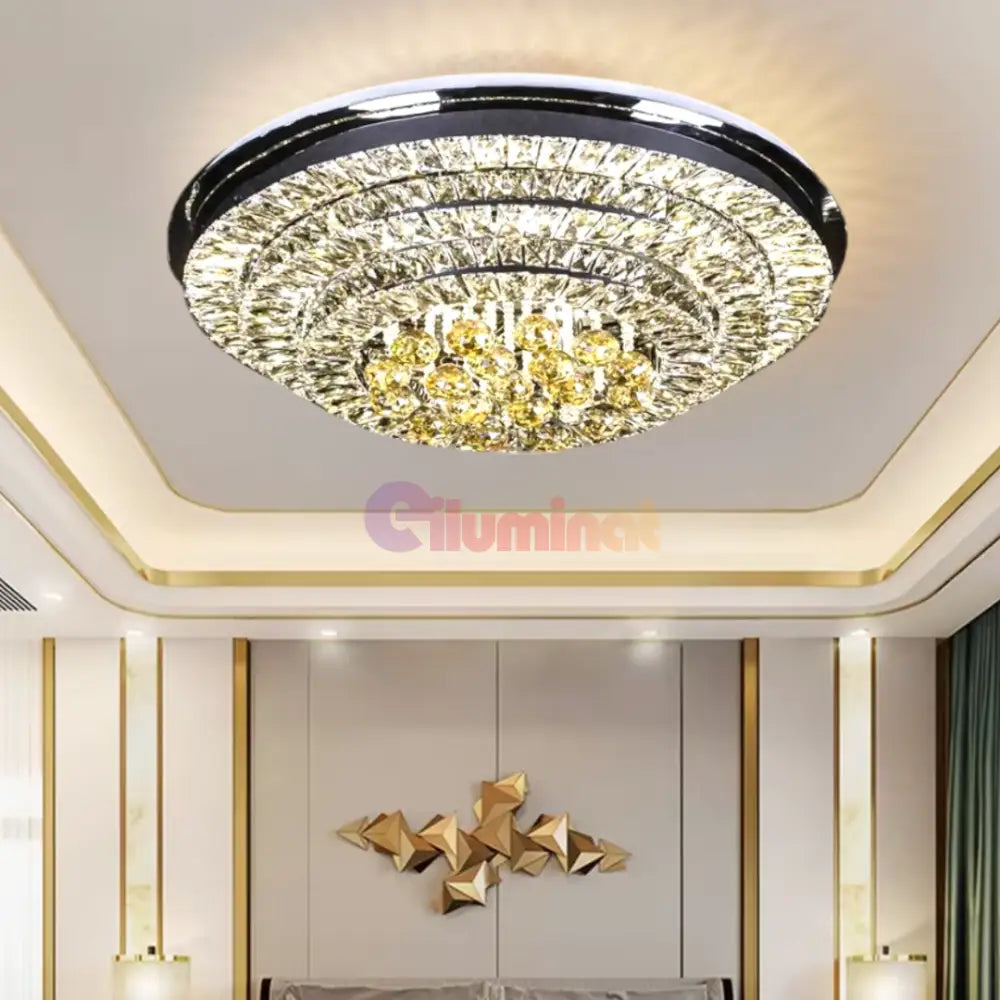 Lustra LED Crystal Dome Telecomanda Chandeliers