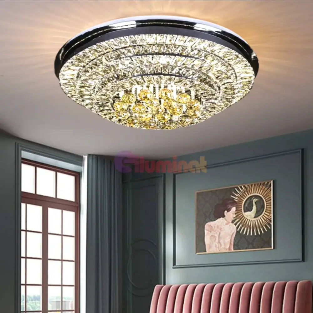 Lustra LED Crystal Dome Telecomanda Chandeliers
