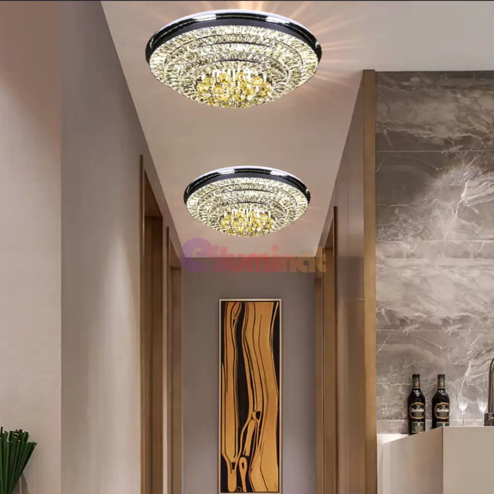 Lustra LED Crystal Dome Telecomanda Chandeliers