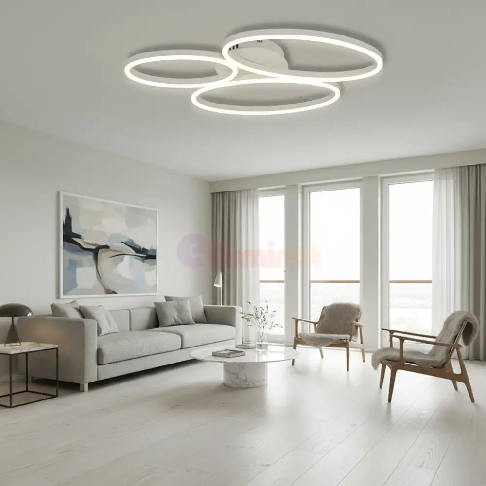 Lustra LED Aplicata DIVI White Echivalent 430W Telecomanda Lighting Fixtures